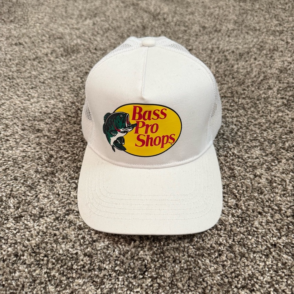 Bass Pro Shops White Mesh Cap
